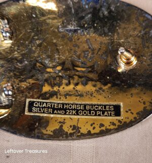 d208- AQHA 50th Anniversary belt buckle from 1990. Silver 22k gold plate - Image 3