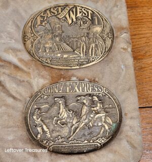 d213- Vintage 1981 The Taming West Belt Buckle Set by Award Design Medals - Image 3