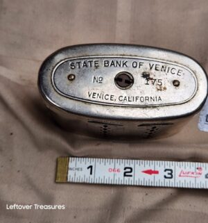 d214- antique State Bank of Venice promotional advertising coin bank - Image 2