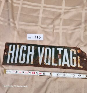 d216- antique high voltage sign - Image 1
