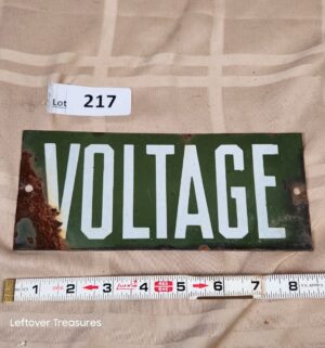 d217- antique voltage sign - Image 1