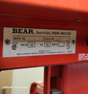 d235- vintage Bear Dyna Vision Engine Analyzer system Model 40-186. Powers on and works - Image 10